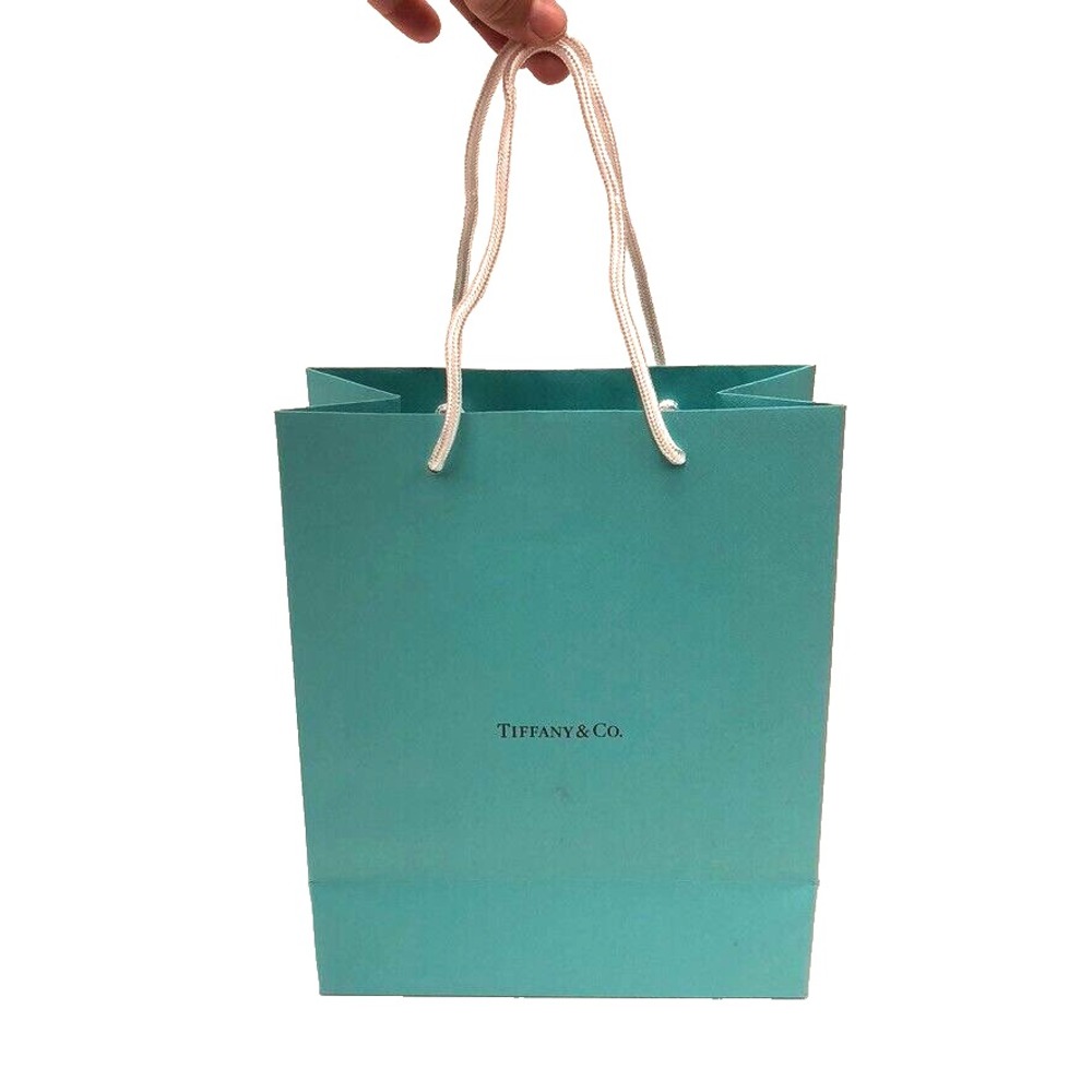 Tiffany & Co Authentic Blue Paper Bag Shopping Gift Jewlery Small 8x9.75x4